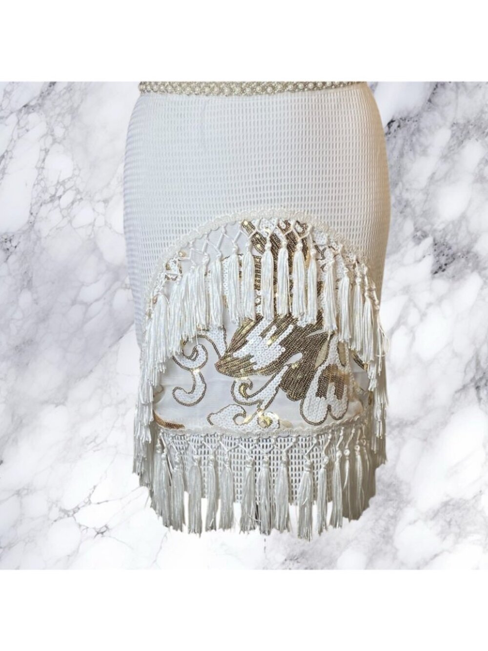 12th Tribe Like Gold Dust Sequin Fringe Dress - Picture 9 of 11